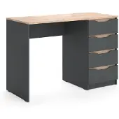 Vicco Bureau Ruben Anthracite/Chêne Artisan 110x50cm avec 4 tiroirs, Model 62899