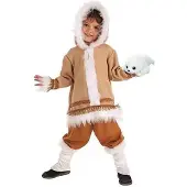 Creaciones Llopis Children´s Eskimo Costume Marron 3-5 Years Enfants