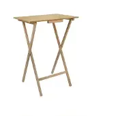 Wellhome Rectangular Side Table Finished In Oil 48x35x64 Cm Beige