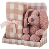Creaciones Llopis Coffret Cadeau : Plaid à Carreaux + Chien 90x75 Cm 26 Cm
