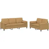 vidaXL Ensemble de canapés 2 pièces avec coussins Marron Velours