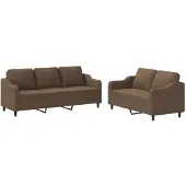vidaXL Ensemble de canapés 2 pièces avec coussins Tissu brun