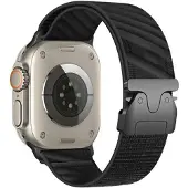 Beline pasek Apple Watch Oblique 38/40/41mm czarny/black (Nylon), Sangles de montre, Noir