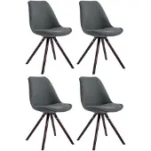 CLP lot de 4 chaises visiteurs Toulouse Tissu Rond