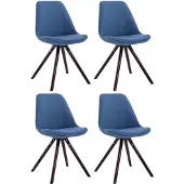 CLP lot de 4 chaises visiteurs Toulouse Tissu Rond