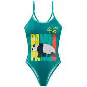 Otso Emoji Panda Swimsuit Vert,Bleu M Femme