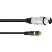 Omnitronic Câble adaptateur RCA/XLR(F) 2m sw (2 m, Câbles XLR)