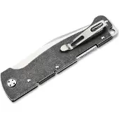 Böker Plus Atlas Backlock Big 01BP0062 Satin 12C27, Stonewashed Stainless Steel, couteau de poche