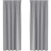 vidaXL Rideaux occultants avec anneaux 2 pcs gris clair 260 x 140 cm