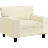 vidaXL fauteuil Crème 60 cm simili cuir
