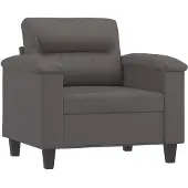 vidaXL Fauteuil gris 60 cm similicuir