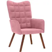 vidaXL Fauteuil relax rose velours