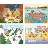 Vilac Puzzles évolutifs vacances - Coffret en bois avec 4 puzzles de difficulté croissante
