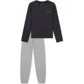 Schiesser Pyjama 'Nightwear' bleu marine / jaune clair / gris / rouge