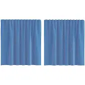 vidaXL Voile Rideaux avec poches pour tringles 2 pcs. Bleu roi