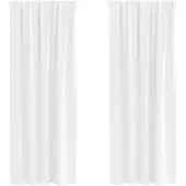 vidaXL Rideaux occultants avec anneaux 2 pcs blanc pur 225 x 140 cm