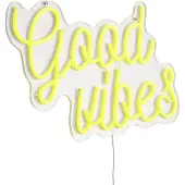 QAZQA Applique murale néon jaune avec LED - Good Vibes