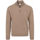 Gant Pull Demi-Zip Laine d’Agneau Camel