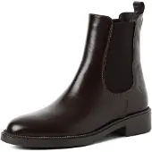 Tamaris Bottes en cuir lisse, couleur mocca, avec finition vernie