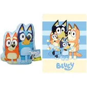 Unyqoos Ensemble de chambre Bluey : coussin et couverture en polaire