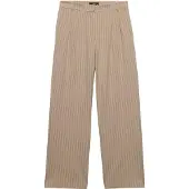 Superdry Femme Pantalon Pinstripe Taille Haute Coupe Classique Beige Taille: 40