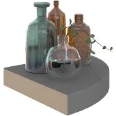 vidaXL Étagère d'angle flottante Gris brillant 25x25x3,8 cm MDF