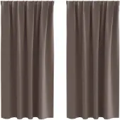vidaXL Rideaux occultants à œillets, 2 pièces, marron foncé, polyester