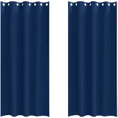 vidaXL Rideaux occultants à œillets, 2 pièces, bleu marine, polyester