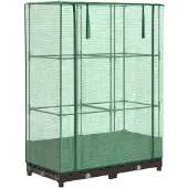 vidaXL Lit surélevé avec serre aspect rotin 80x40x123 cm