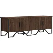 vidaXL Armoire TV marron imitation chêne 122x34x41 cm Matériau dérivé du bois