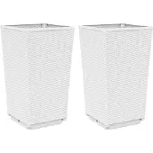 vidaXL Jardinières 2 pcs blanc 32,5x32,5x57 cm polypropylène