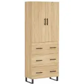 vidaXL Highboard chêne Sonoma 69,5x34x180 cm Matériau dérivé du bois