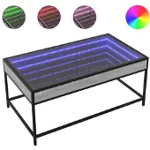 vidaXL Table basse avec Infinity-LED Gris Sonoma 90x50x41 cm