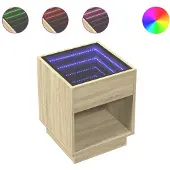 vidaXL Table basse avec Infinity-LED Chêne Sonoma 40x40x50 cm