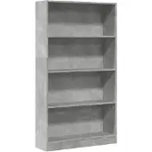 vidaXL Bibliothèque gris béton 80x24x143 cm bois d'ingénierie