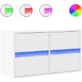 vidaXL Armoire TV murale avec éclairage LED blanc 80x31x45 cm