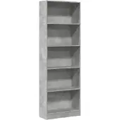 vidaXL Bibliothèque gris béton 60x24x176 cm bois d'ingénierie