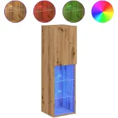 vidaXL Armoire TV avec lampes LED Chêne Artisan 30,5x30x102 cm