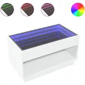 vidaXL Table basse avec Infinity-LED blanc 90x50x50 cm