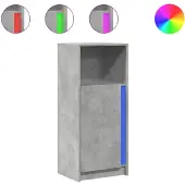 vidaXL LED-Sideboard gris béton 42,5x34x100 cm Bois composite