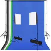 vidaXL Kit de studio photo avec boîte à lumière et toiles de fond