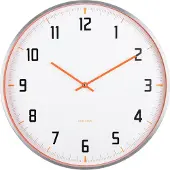 Karlsson Sports, Horloge, murale, ronde, orange, blanche, aluminium, pile