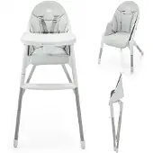Kinderkraft DINNLY - Chaise pliante pour enfants - Confortable et imperméable - Harnais à 5 points - Grandit avec l'enfant - Facile à nettoyer - Cadre en acier stable
