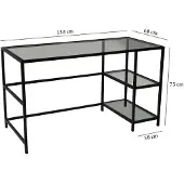 Skye Decor , bureau de travail Master / 130 x 60 cm M101, bureaux, noir, verre, 130 x 75 x 60 cm