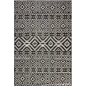 vidaXL Tapis d'extérieur en tissu plat 140x200 cm noir rayé