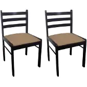 vidaXL Chaises de salle à manger 2 pcs. Brun hévéa massif et velours