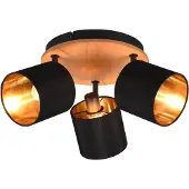 Reality Spot TOMMY noir-doré-bois clair 3xE14x28W bois, dimensions : 22 x 46,5 x 46,5 cm, IP20, RL