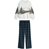 Next Pyjama bleu marine / turquoise / marron / gris clair