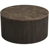 Ebuy24 Ida table basse Ø80 cmReproduction marbre brun.