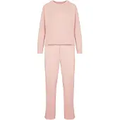 Hunkemoller Pyjama 'SoftEase' poudre / blanc